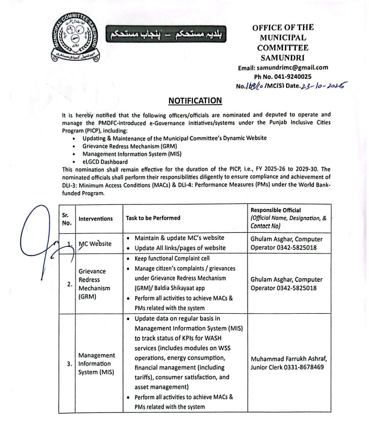 Notification_Focal Persons_E-goverance Initiatives  